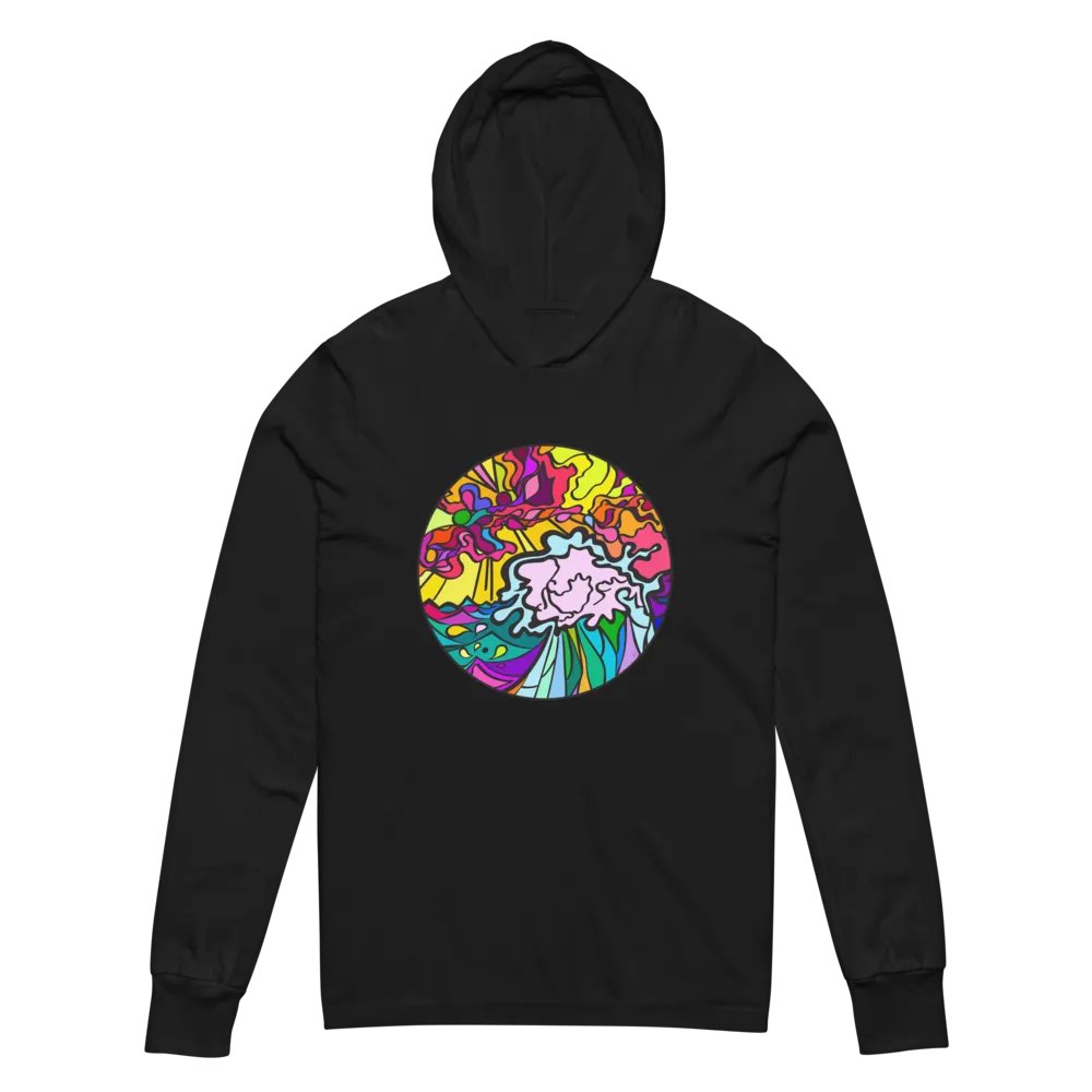 Stained Glass Dreams Hooded Tee - Wave at Sunset product image (4)