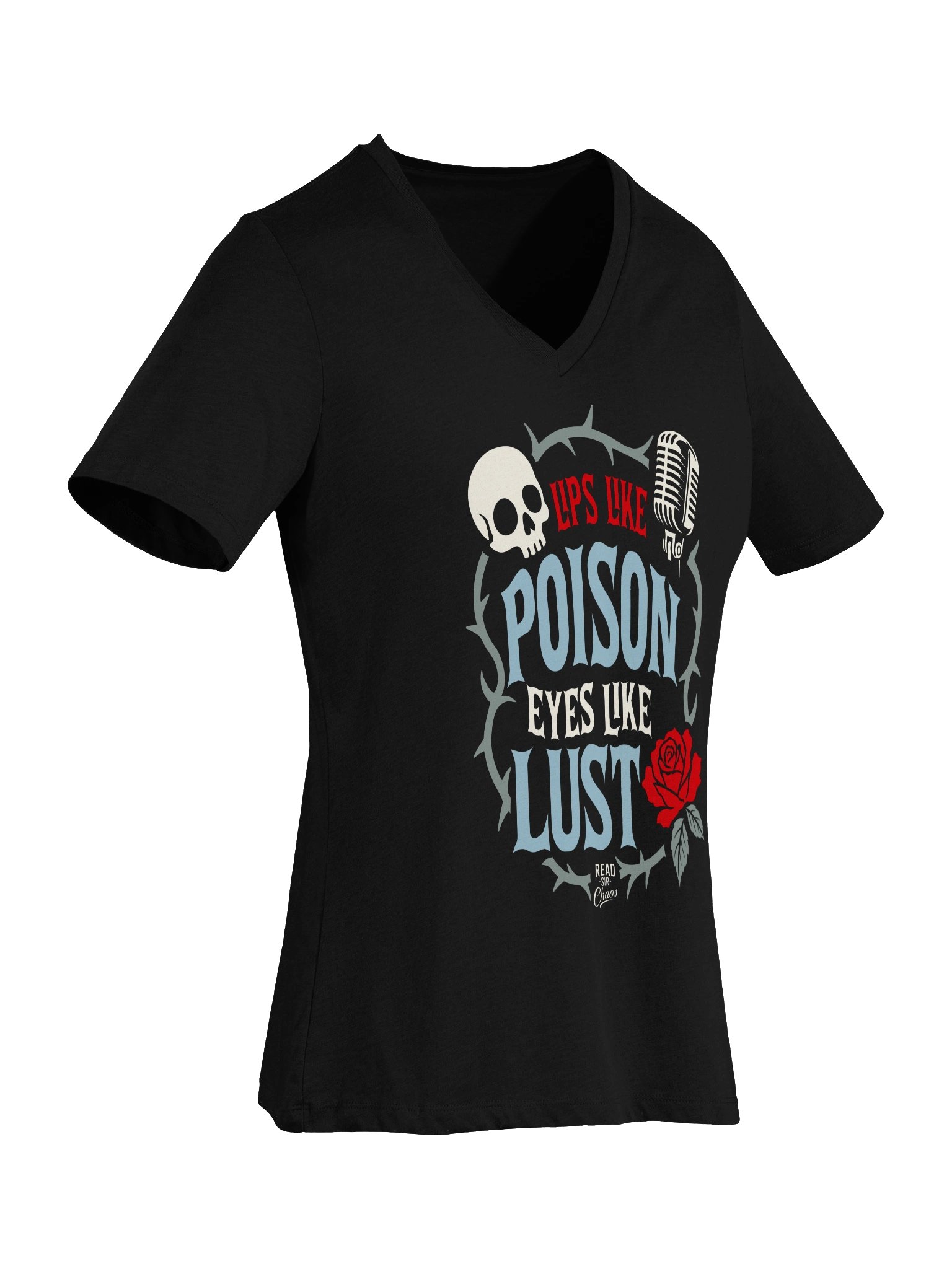 Lips Like Poison VNeck Tshirt (Color) product image (6)
