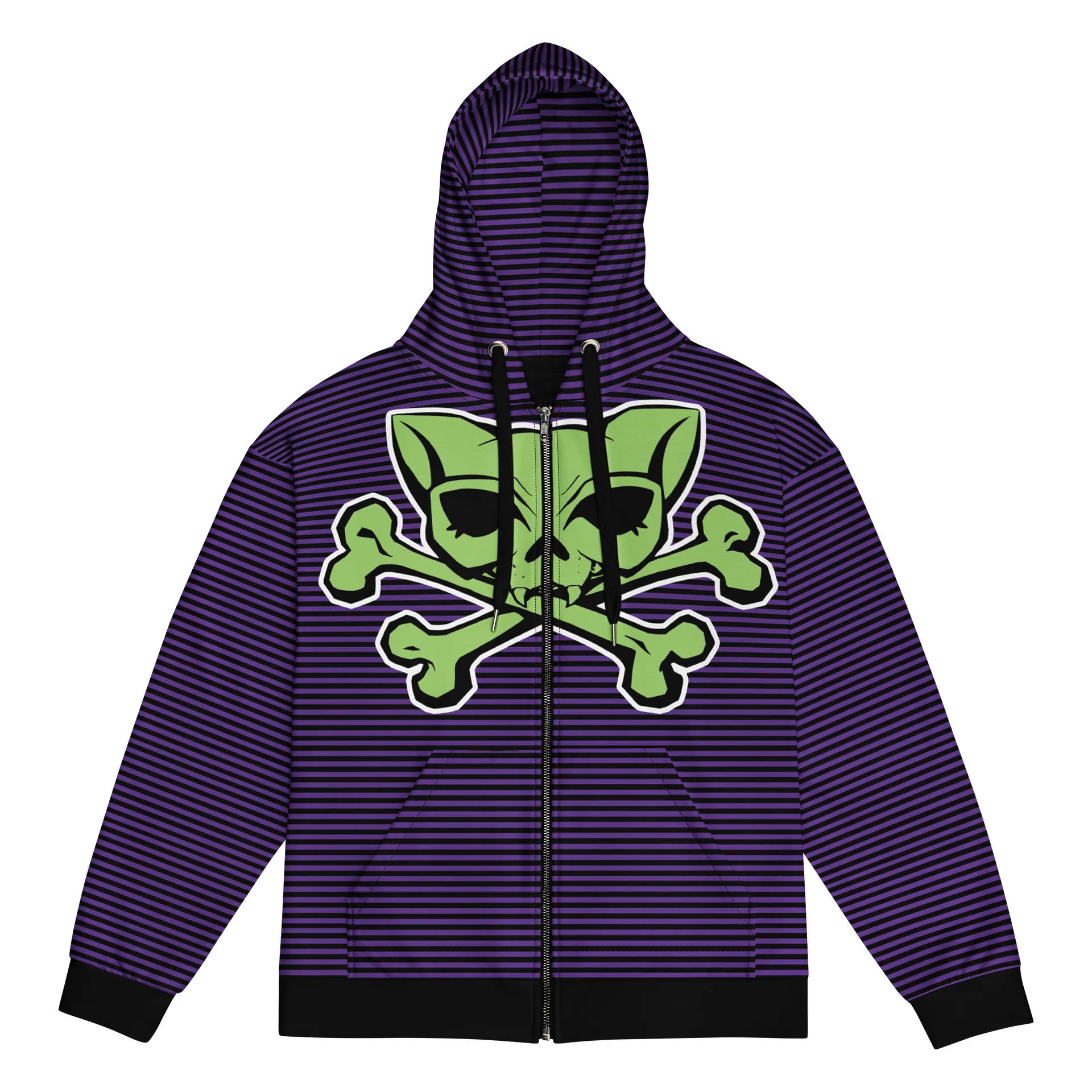 Blaque and Indigo Kat Skull Stripped Hoodie product image (1)