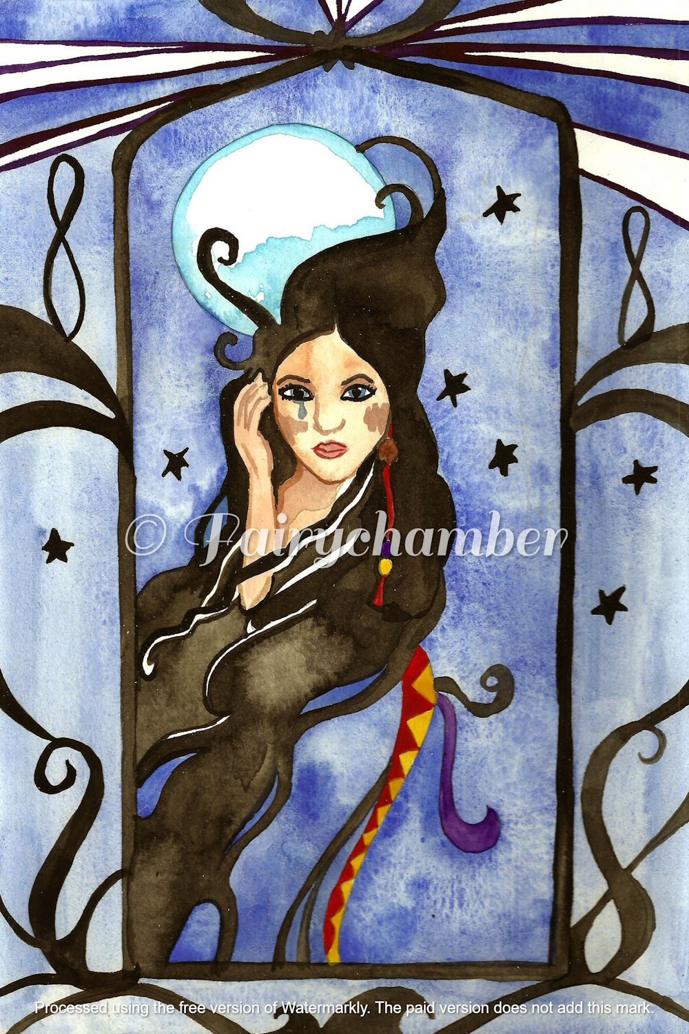 Kuutar Goddess Of The Moon Original Painting product image (1)