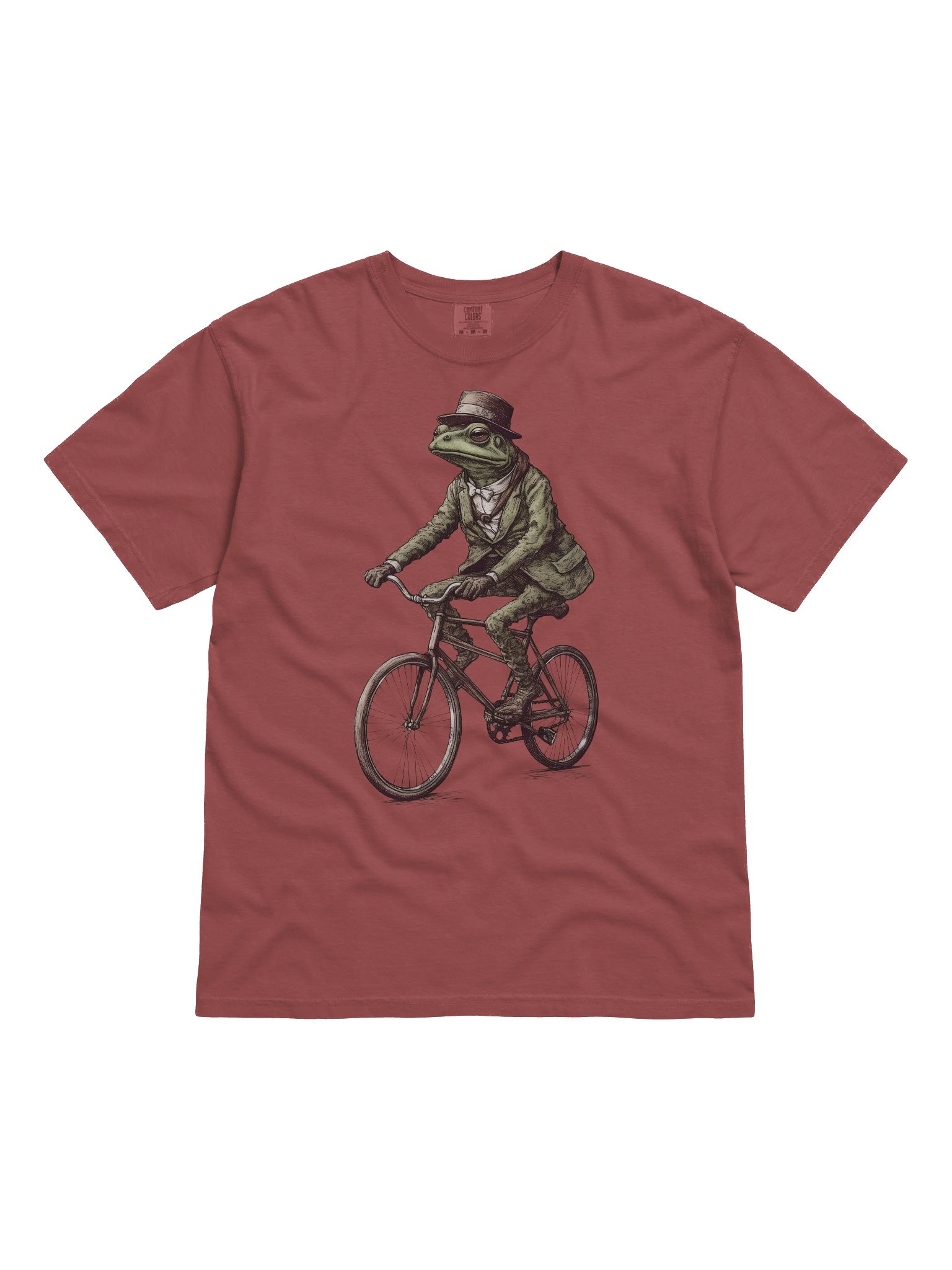 Frog Riding Bicycle Shirt – Vintage Dapper Animal Graphic Tee product image (21)