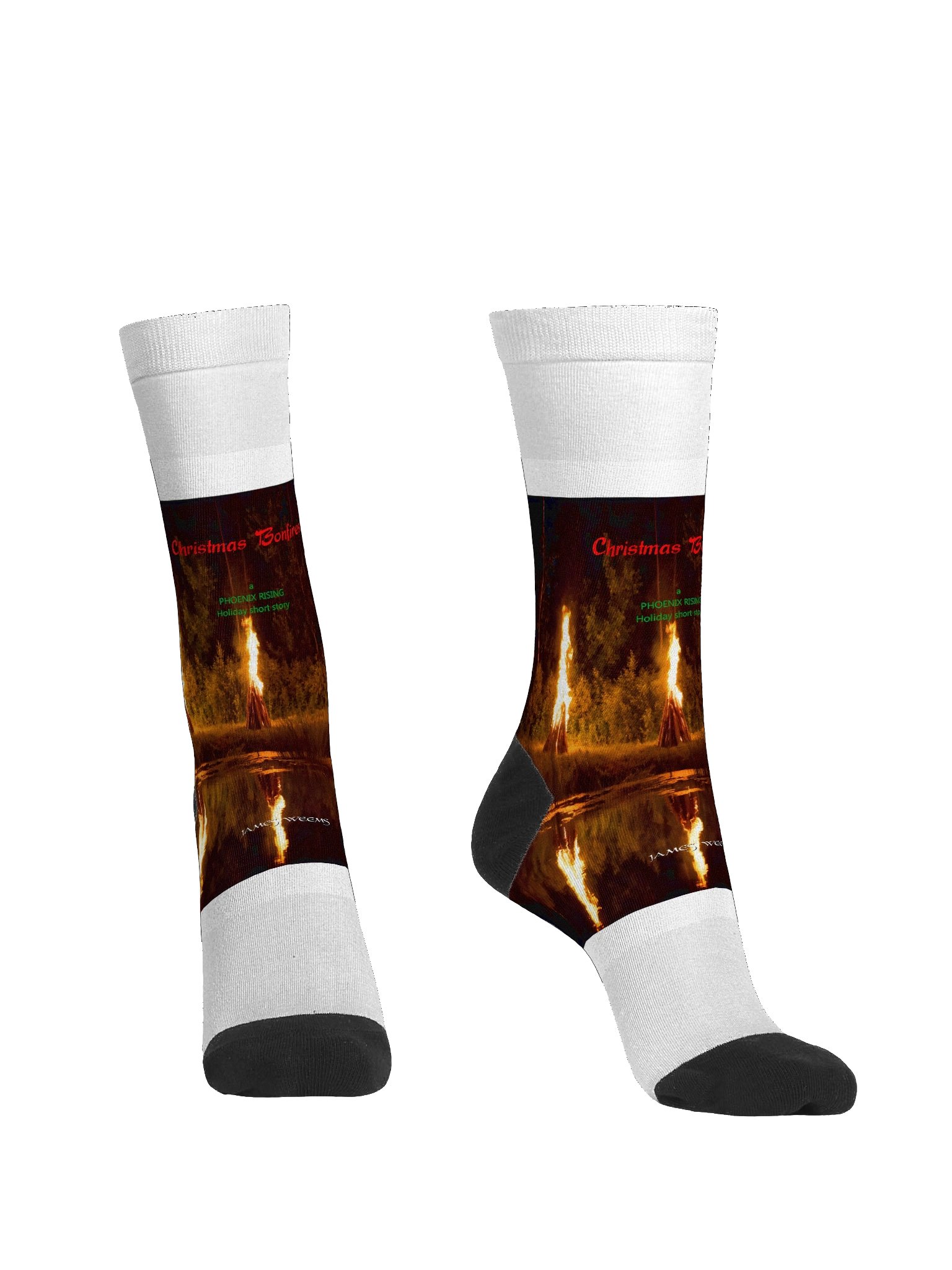 Christmas Bonfires EcoArt Crew Socks product image (2)