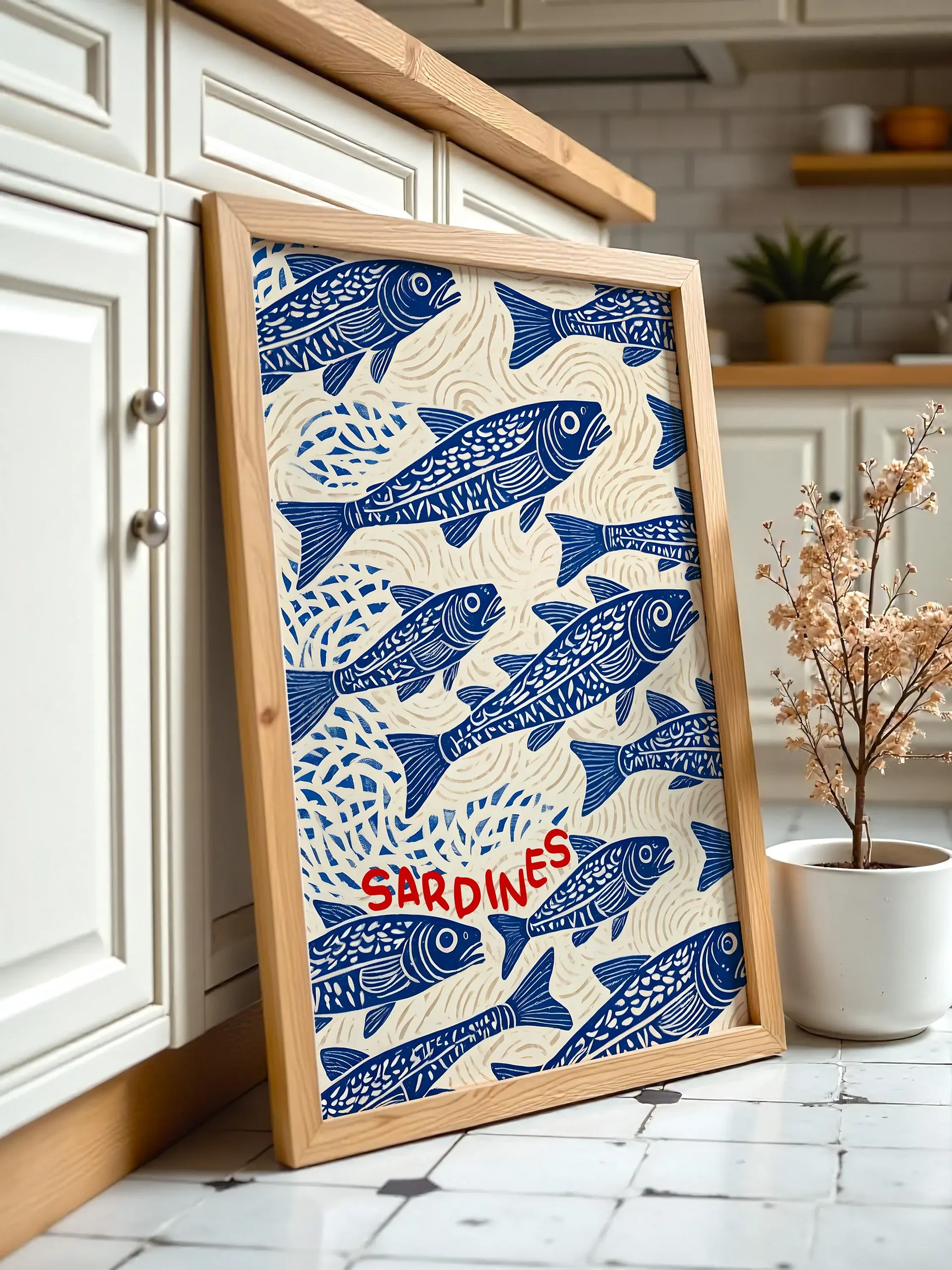 Sardines Print Sardine Tin Vintage Poster Retro Sardine Wall Art Fish Print product image (2)