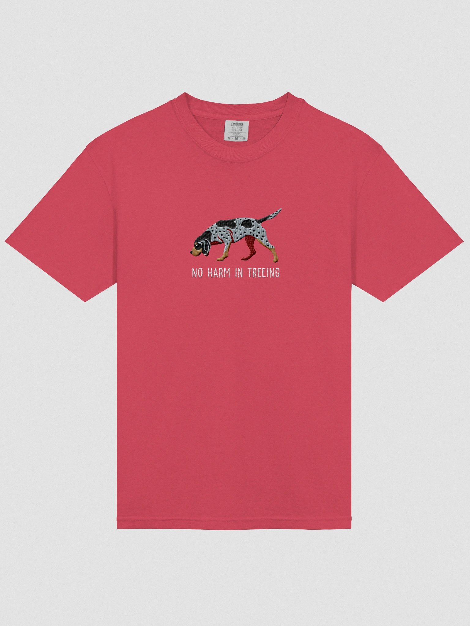 No Harm in Treeing T-Shirt(Embroidered) of a Bluetick Coonhound product image (6)