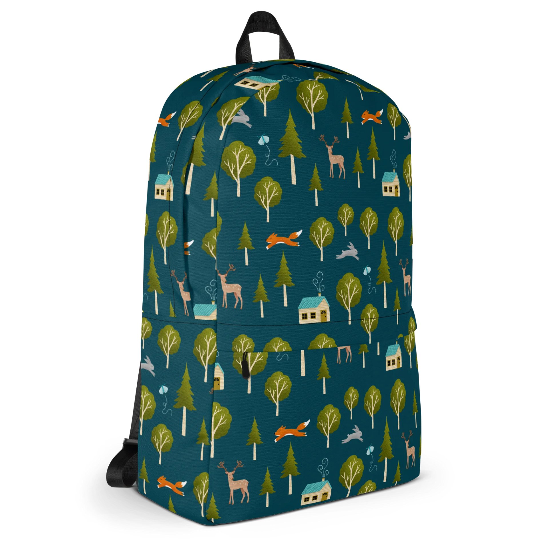 Cozy Cabin and Forest Animals All-Over Print Backpack product image (3)