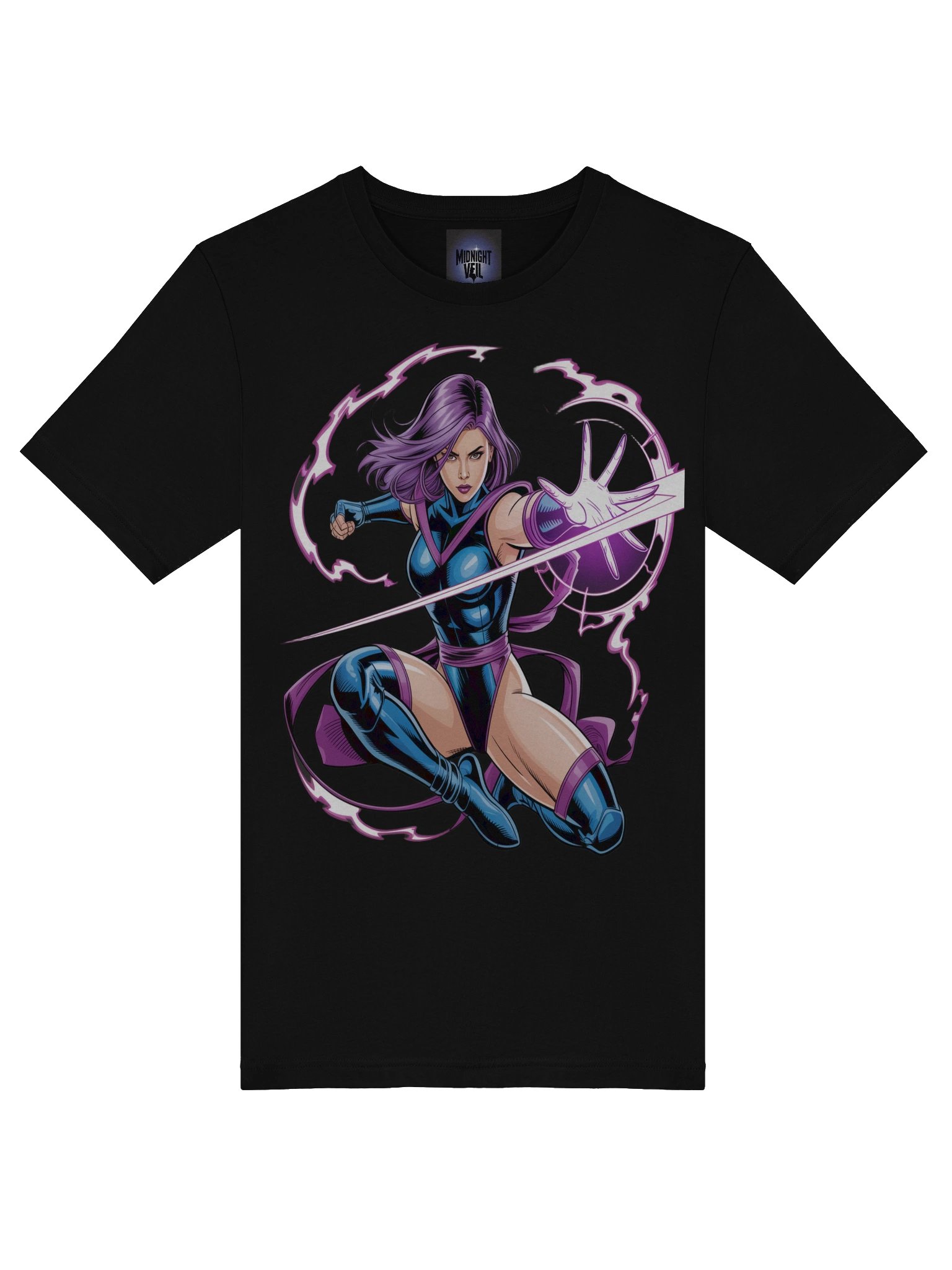 Psylocke Ethereal Leap T-Shirt - Exclusive Midnight Veil Designs Unisex Tee product image (7)