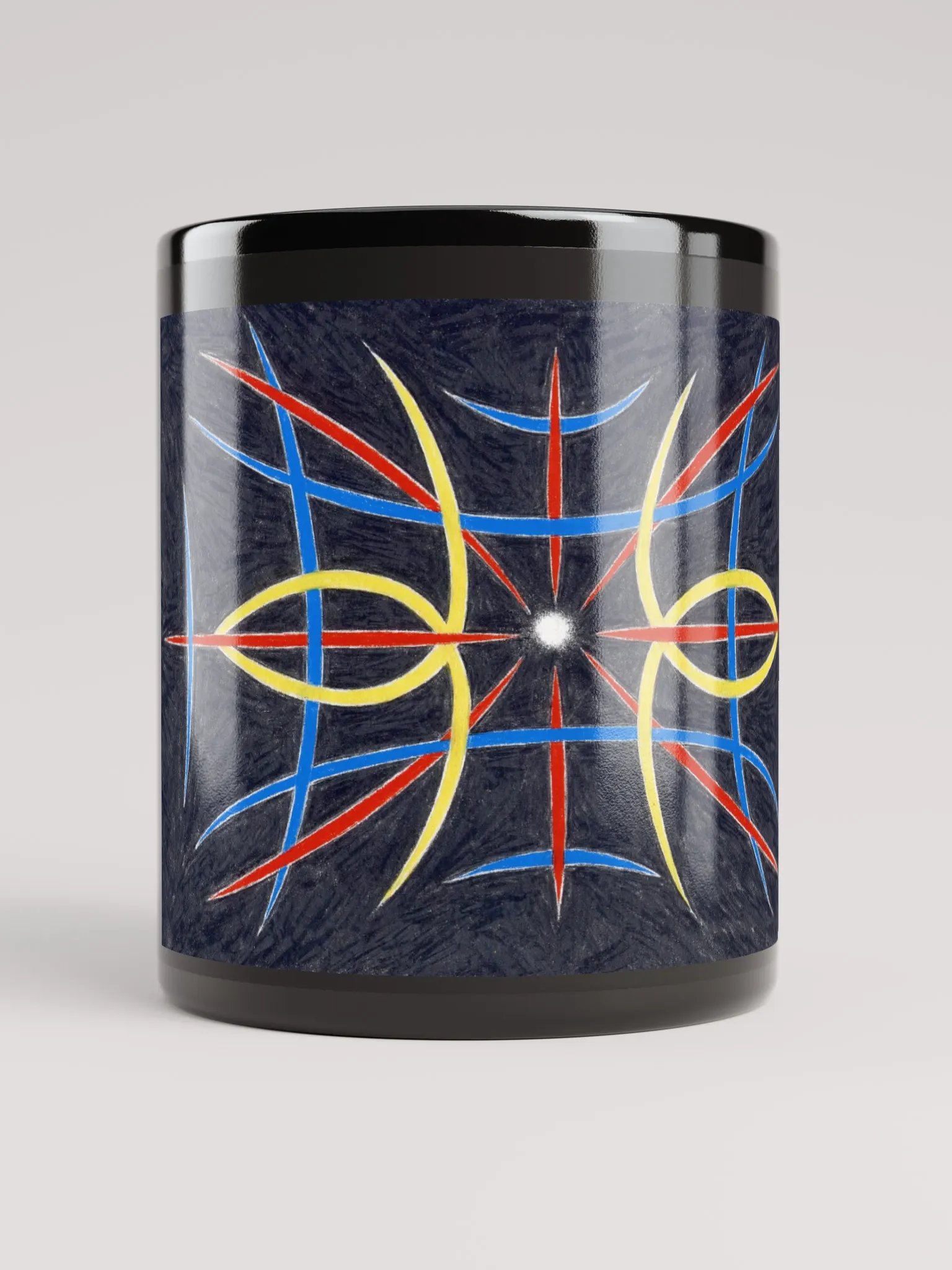 Pinstripe One Black Glossy Mug product image (1)