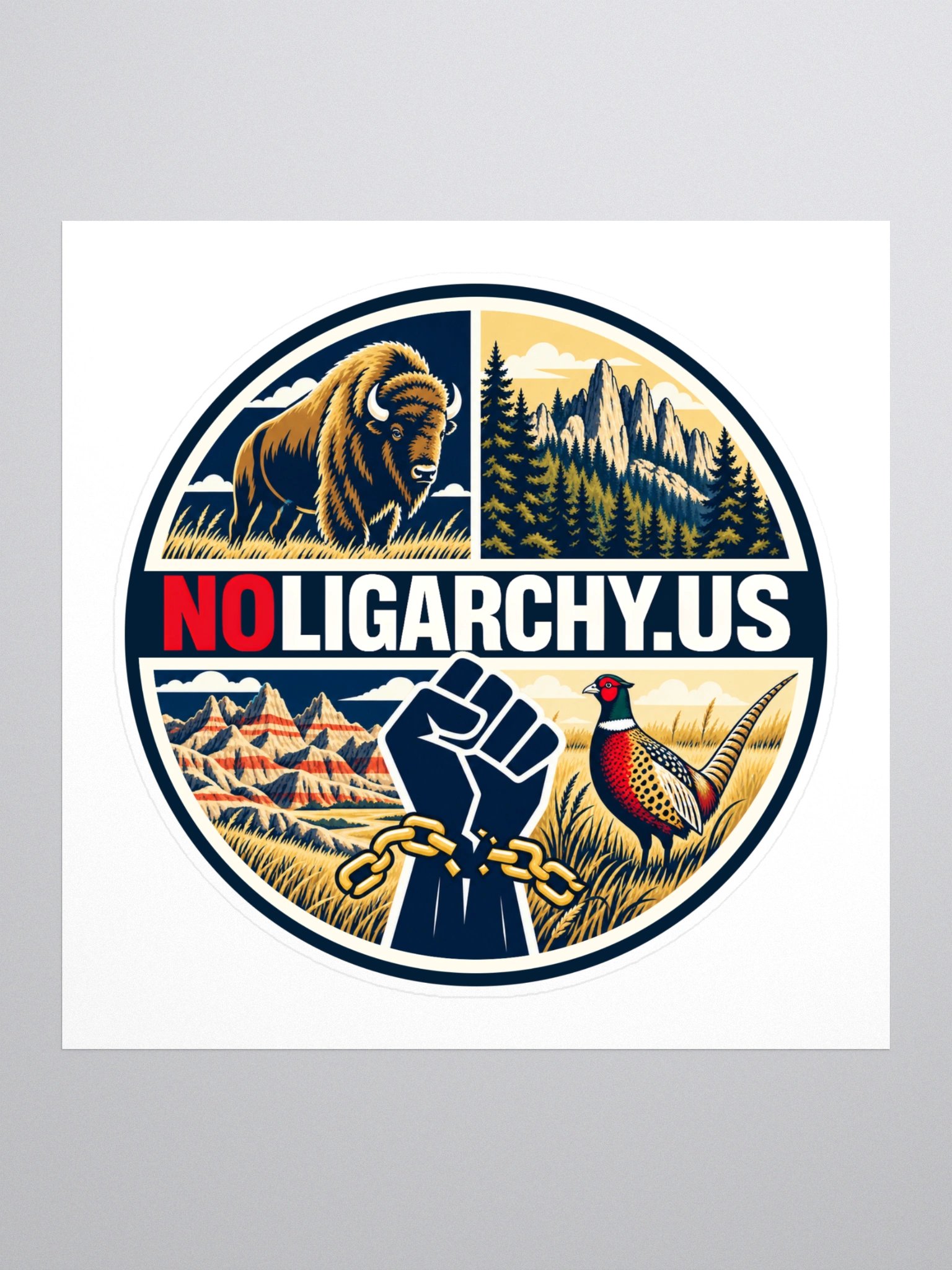 South Dakota NOLIGARCHY.US sticker product image (1)