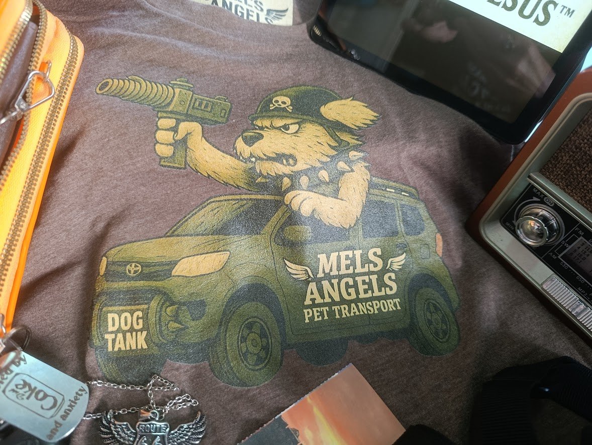 Mel’s Angels “Dog Tank” T-Shirt – Bella+Canvas Unisex Graphic Tee, Military-Style Rebel Dog Apparel product image (7)