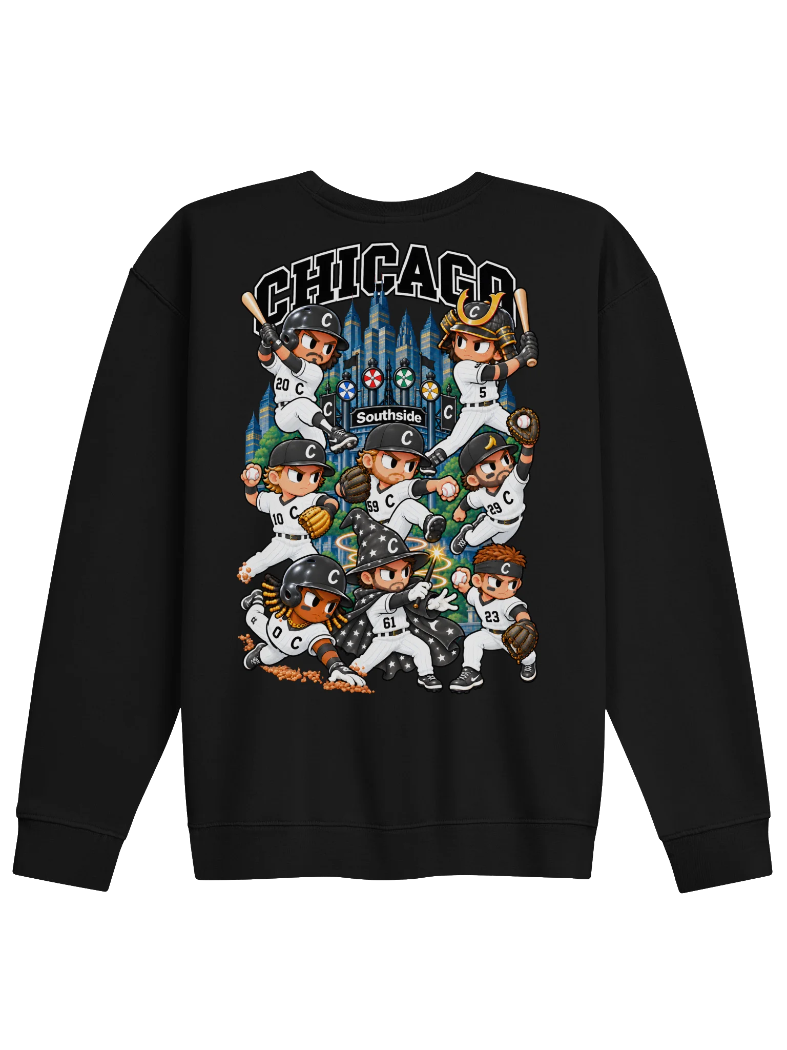 Chicago Southside Baseball 2026 Animated Player Back Print Crewneck product image (2)