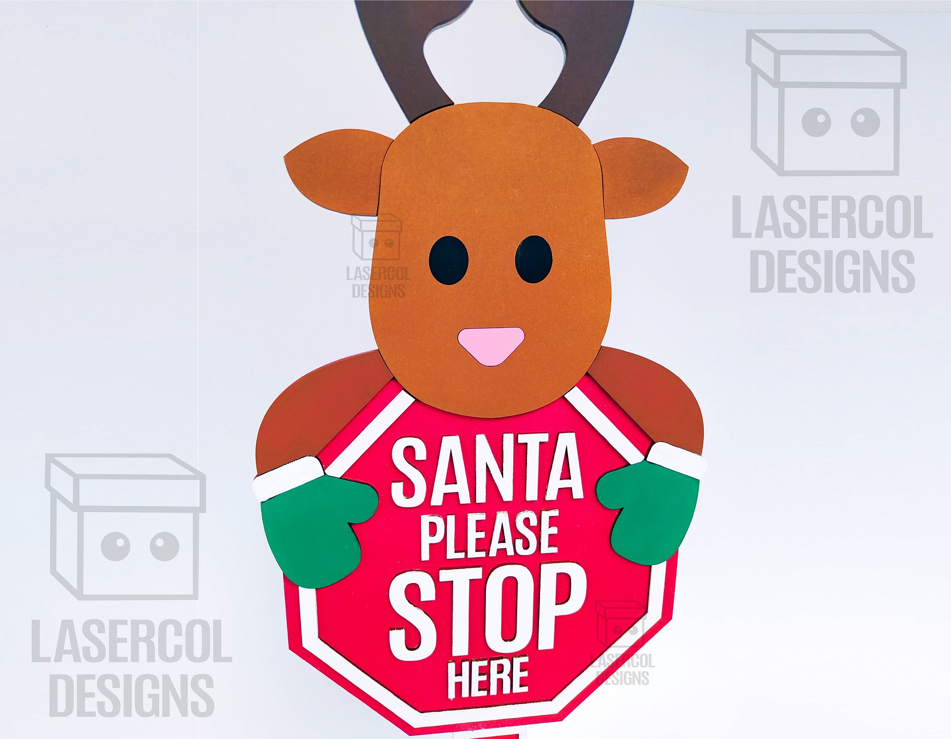 Santa Please Stop Here Signs Bundle - Laser Cut Files product image (9)