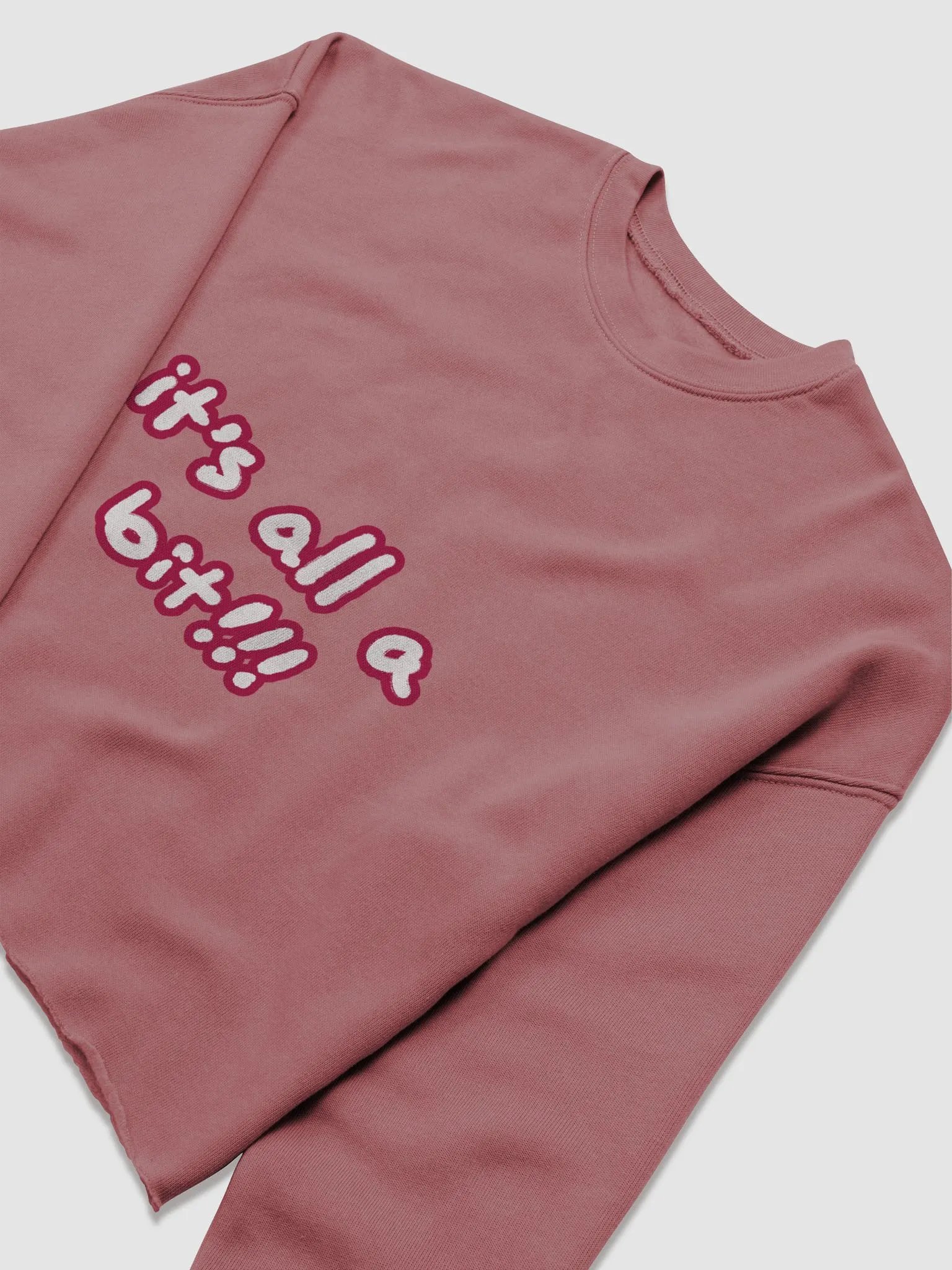 “It’s all a bit!!!” (sm. lined design, #A6073C) Women's Fleece Crop Sweatshirt product image (29)