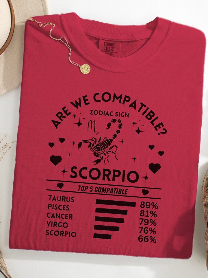 Scorpio Zodiac Sign Romantic Compatibility T-Shirt - Light Comfort Colors 1717 product image (1)