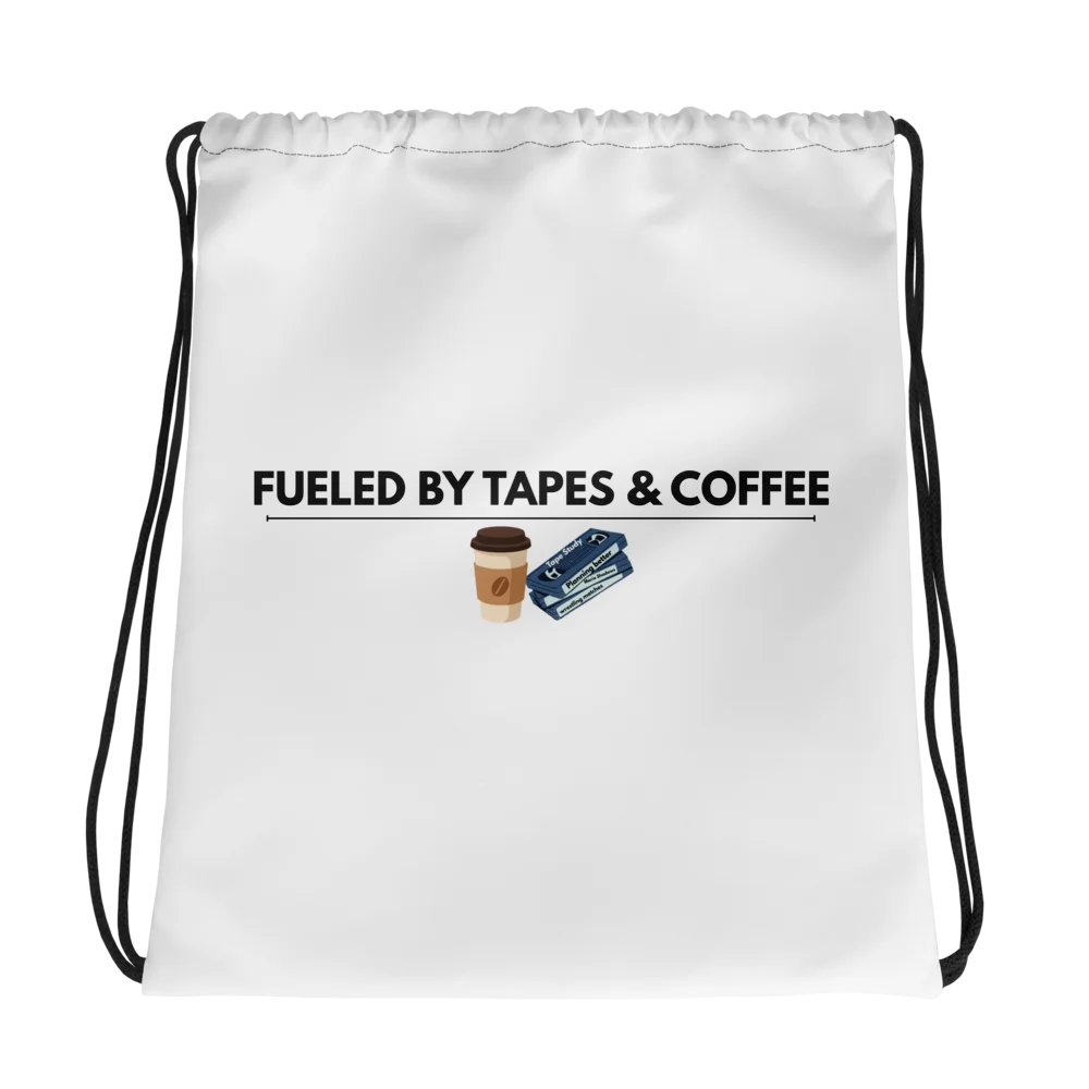Fueled by Tapes & Coffee Drawstring Bag product image (1)