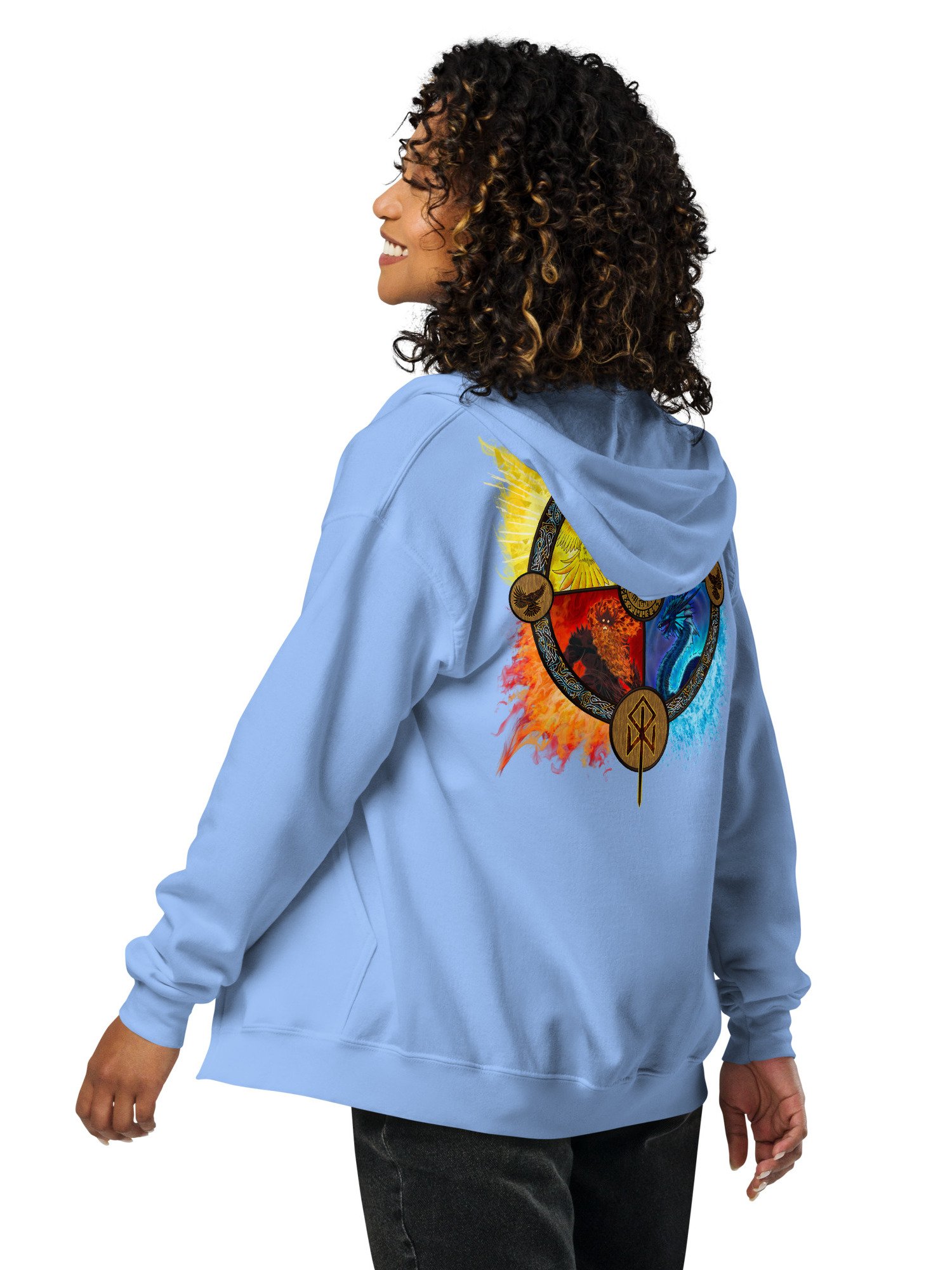 'BATTLE OF MIDGARD' SHIELD ZIP HOODIE by MIMIDOTB product image (38)