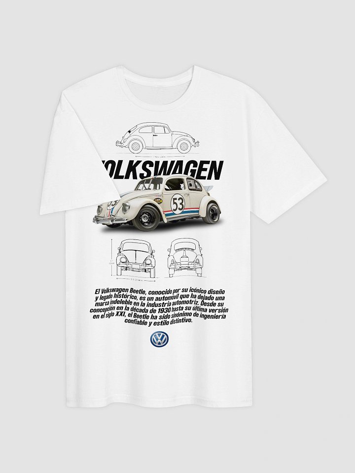Volkswagen Herbie Love Bug #53 Graphic Tee | Blueprint Illustration | Classic Car Collector Shirt product image (2)