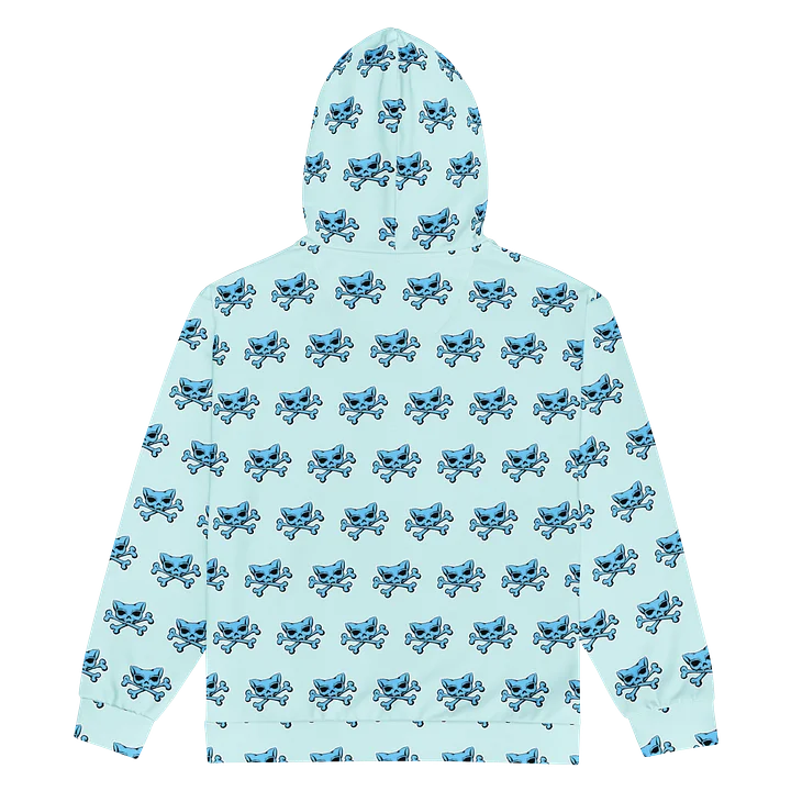 (Light Mode) Blue Kat Skull Zip Hoodie product image (2)