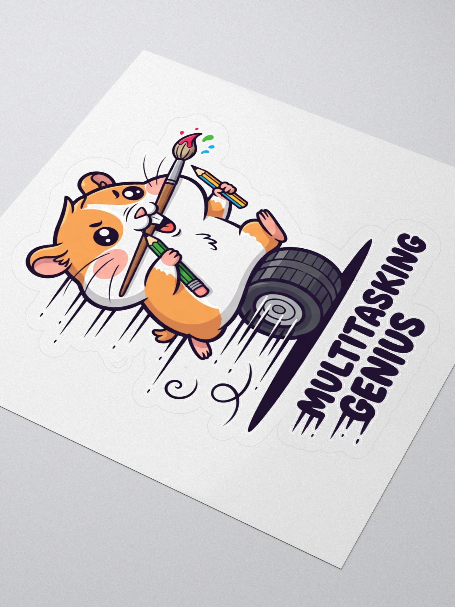 Hyper Hamster Kiss Cut Sticker product image (3)
