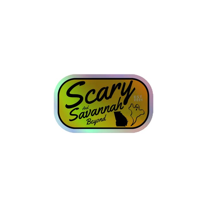 Scary Savannah Shield Logo Holographic Sticker product image (1)