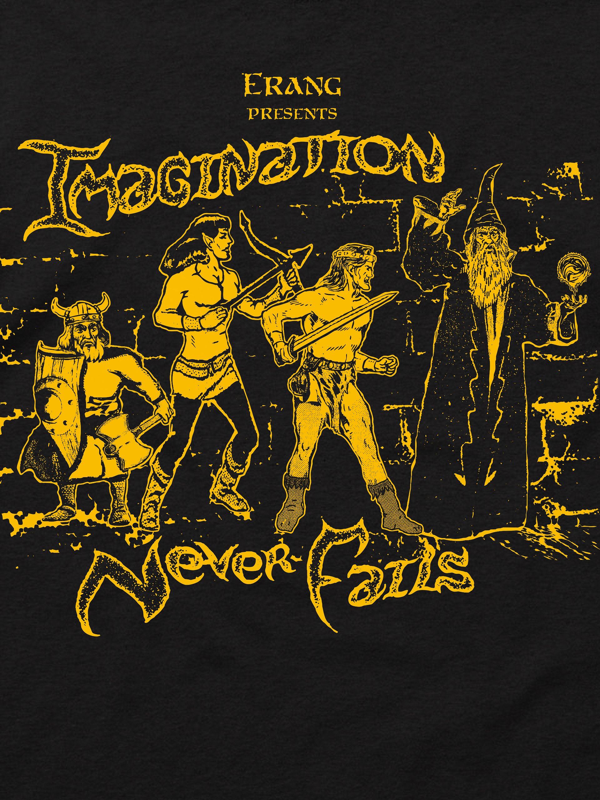 Imagination Never Fails - Classic T-Shirt (Yellow Design on Black or Navy) product image (2)