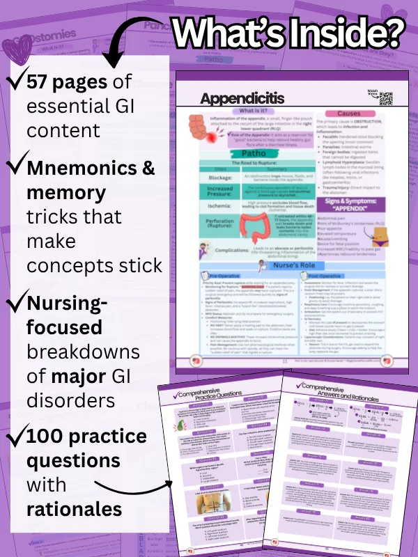 GI Med-Surg Nursing Study Notes & Practice Questions by Nurse Sarah® (Digital) product image (2)