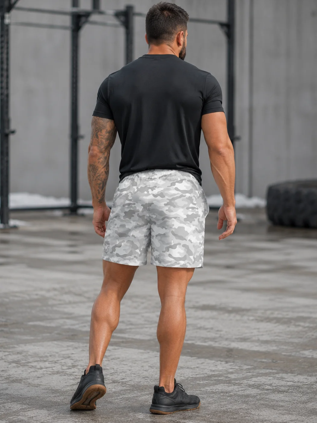 Whiteout Snow Camo 7" Hybrid Training Shorts product image (2)