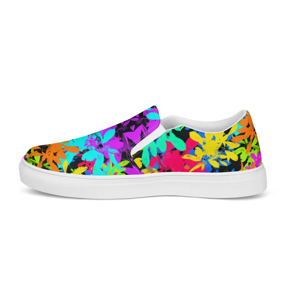 Ladies Brightly Coloured Geometric Leaf Design Slip On Shoes product image (7)