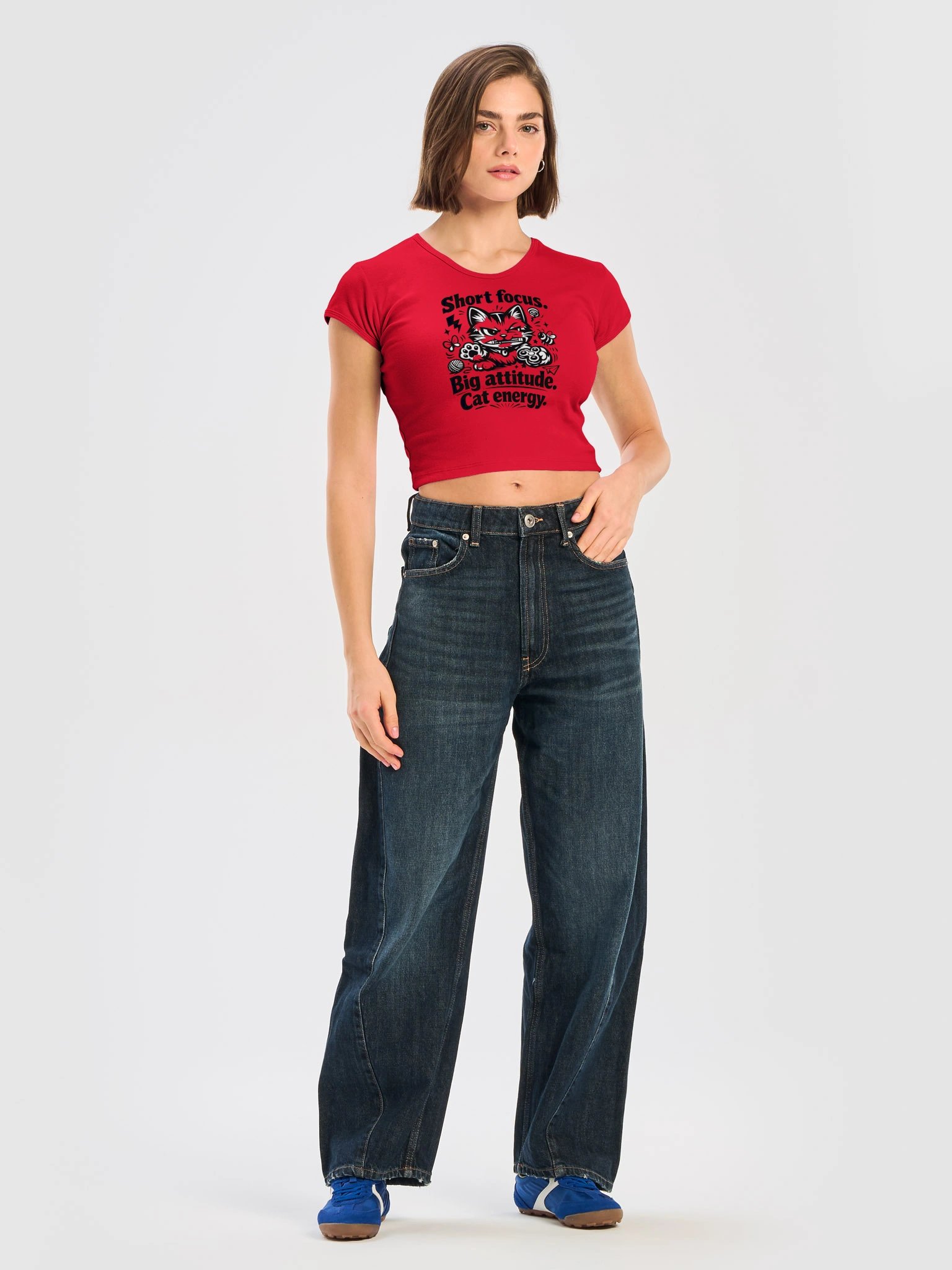 Mischief Cat Baby Tee – Women’s Ribbed Crop Top product image (14)