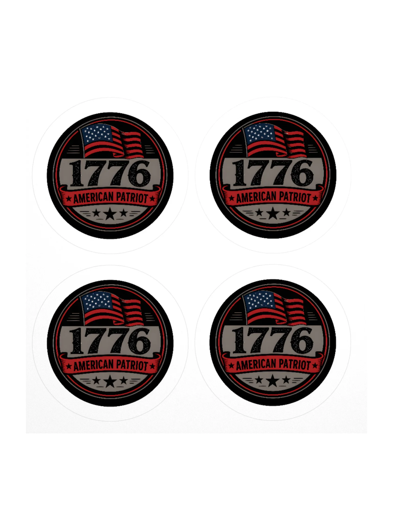 Black 1776 American Patriot Stickers product image (1)