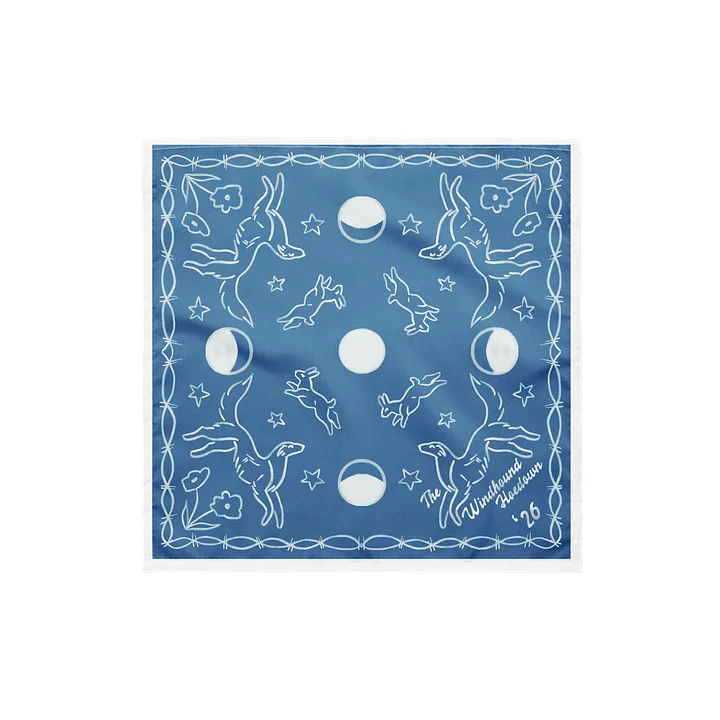 Windhound Hoedown '26 Bandana - White on Blue product image (1)