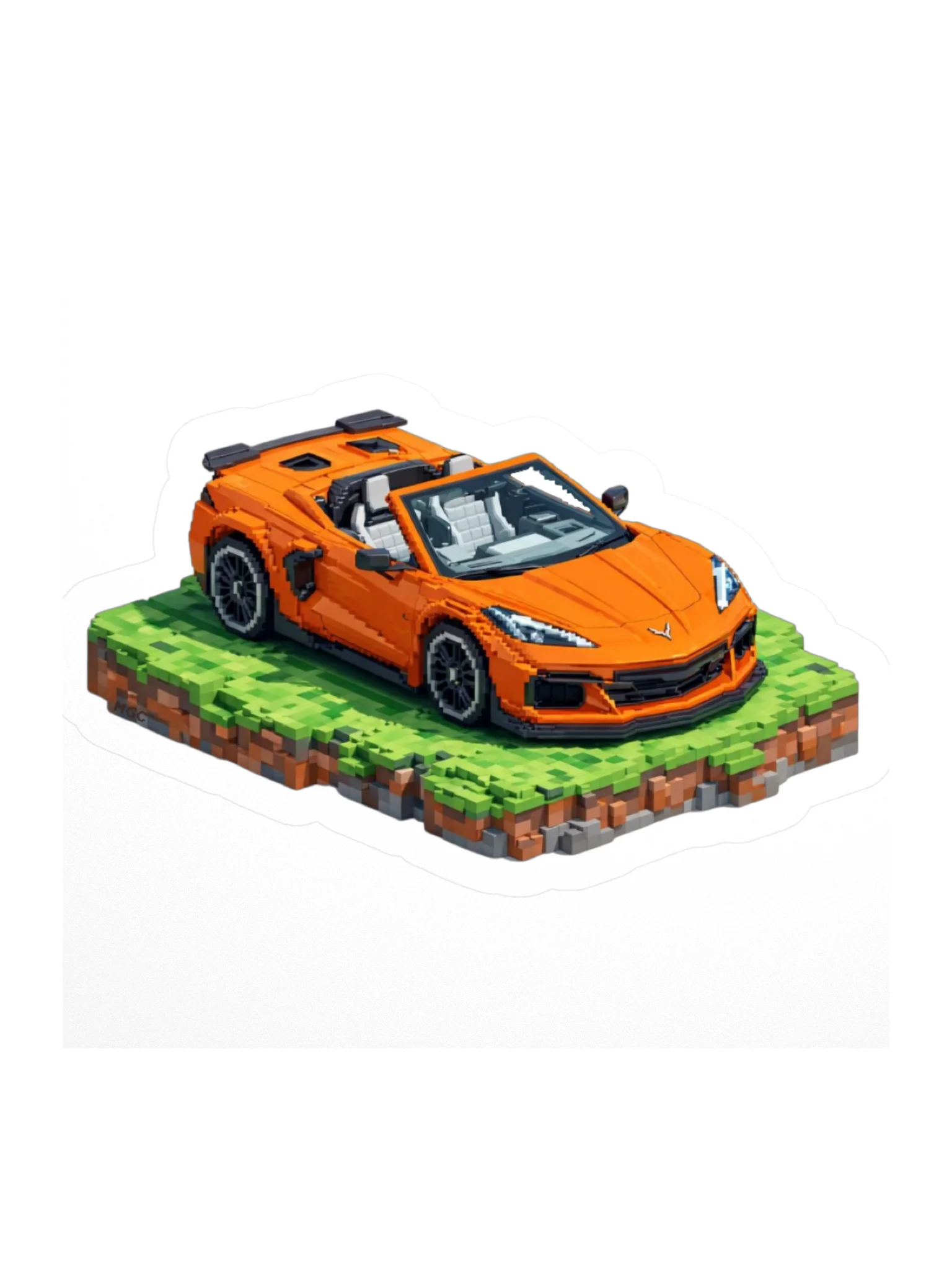 Orange Corvette Z06 Sticker (Pixel, Retro, Minecraft) product image (2)