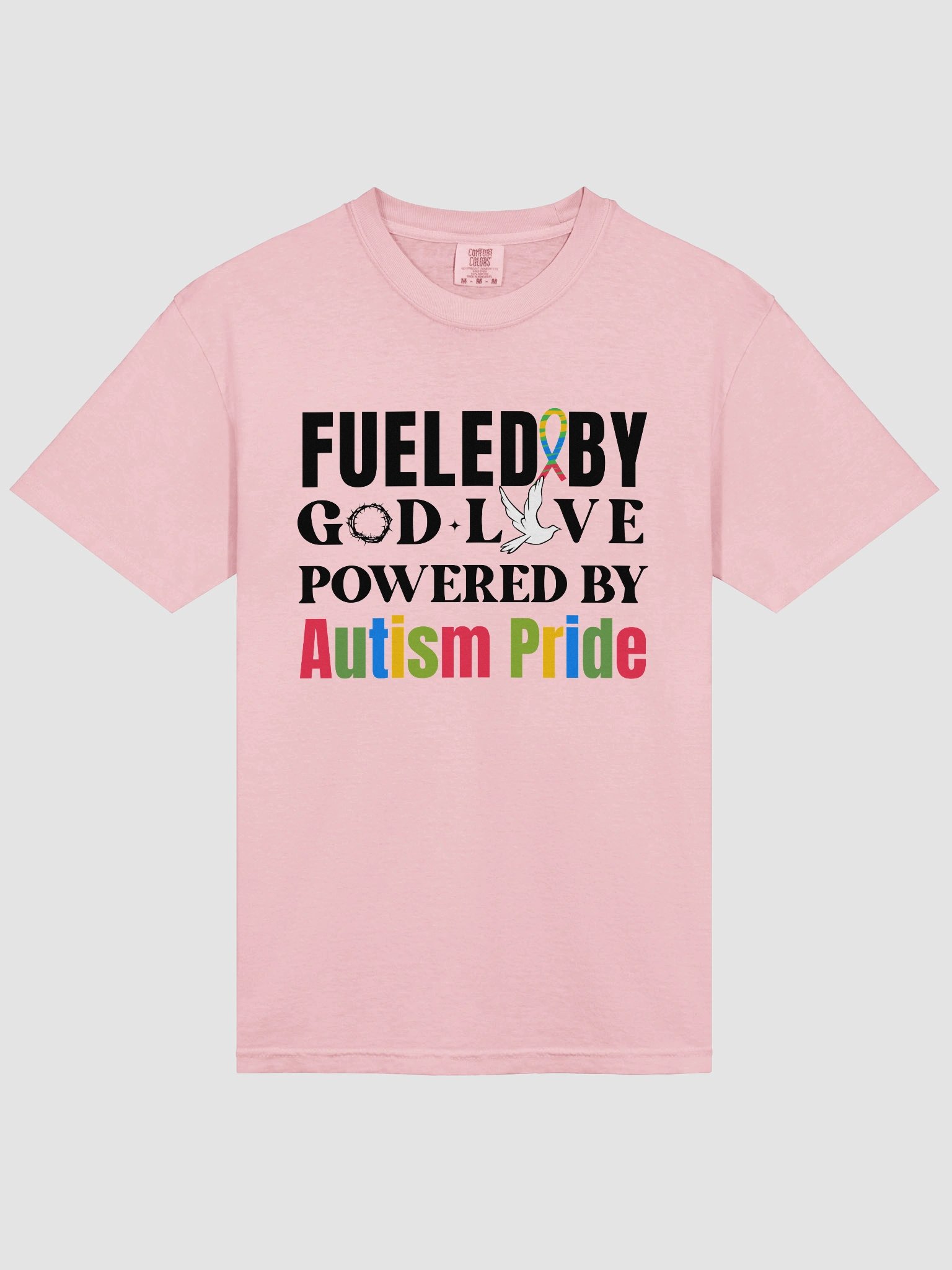 Fueled By God, Powered By Autism Pride, Autism Comfort Colors T-shirt product image (9)