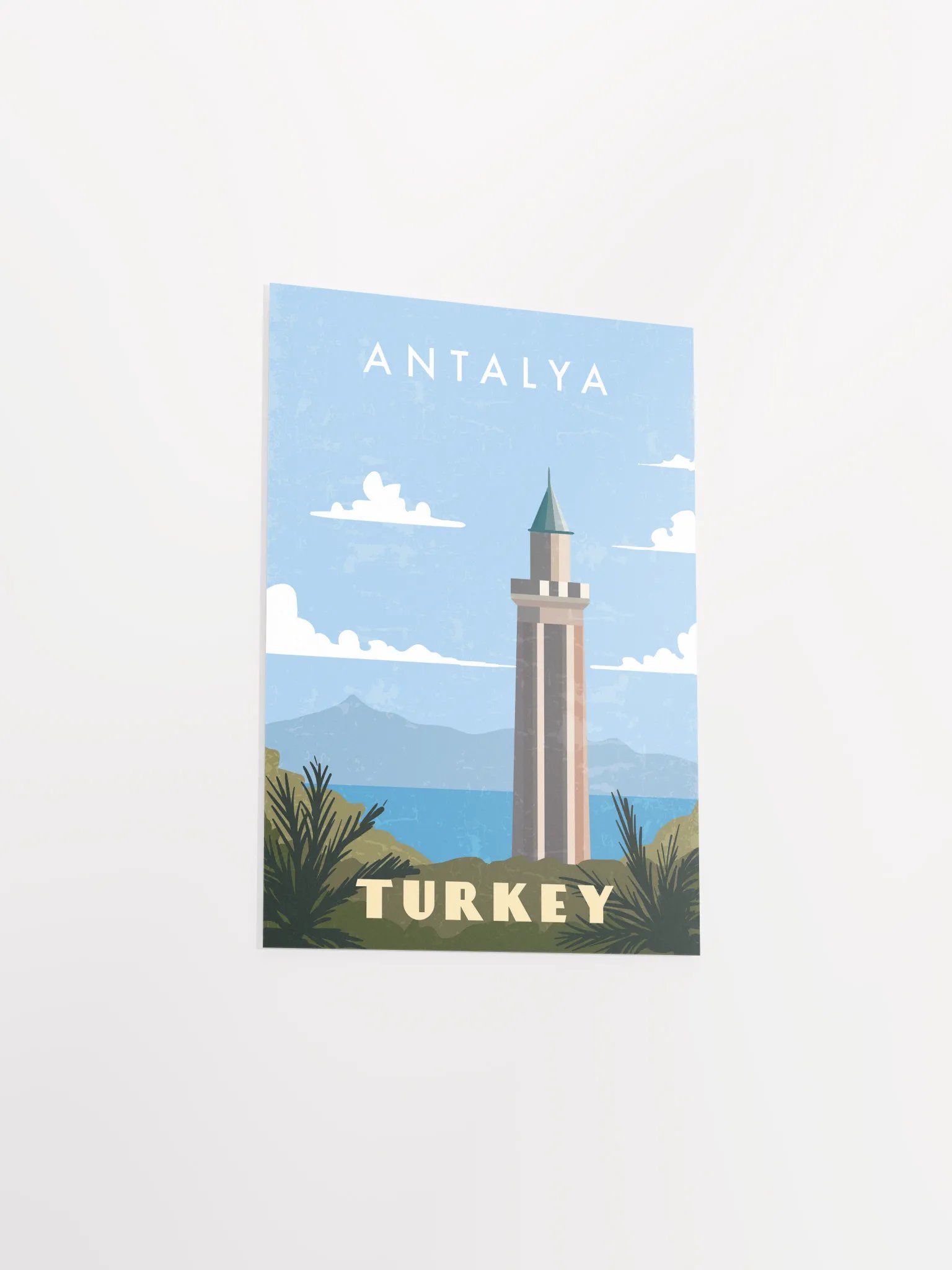 Antalya, Turkey — Retro travel minimalist poster, retro travel art, retro travel wall art, vector art product image (8)