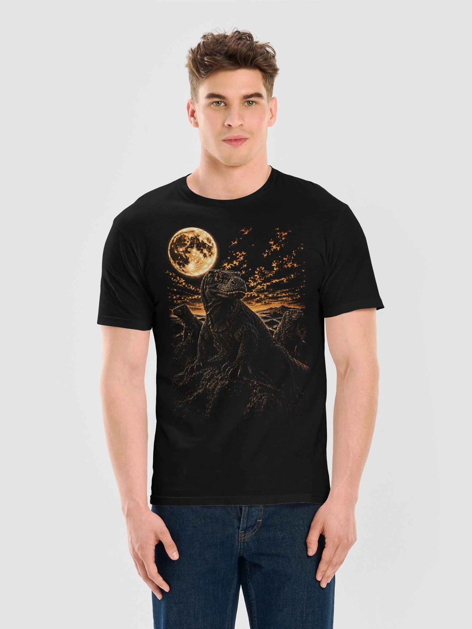 Komodo Dragon Howling Moon Tshirt | Legendary Wildlife Shirt product image (6)