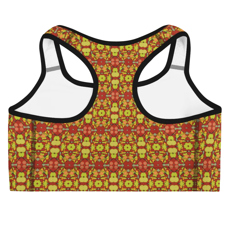 Tomato Glow – Vibrant Pattern Basic Sports Bra product image (4)