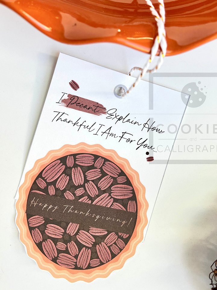 Happy Thanksgiving Pecan Pie Gift Tag | Printable PDF Download product image (1)