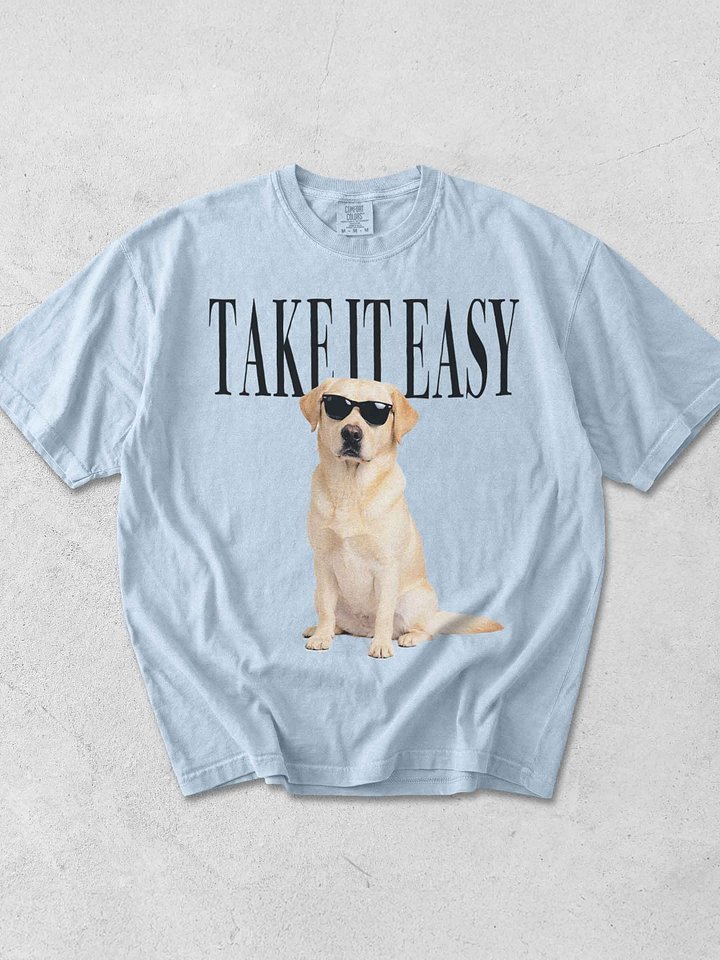 Take It Easy '90s Pop Vintage-Style T-Shirt for Labrador Retriever(Yellow) Lovers product image (1)