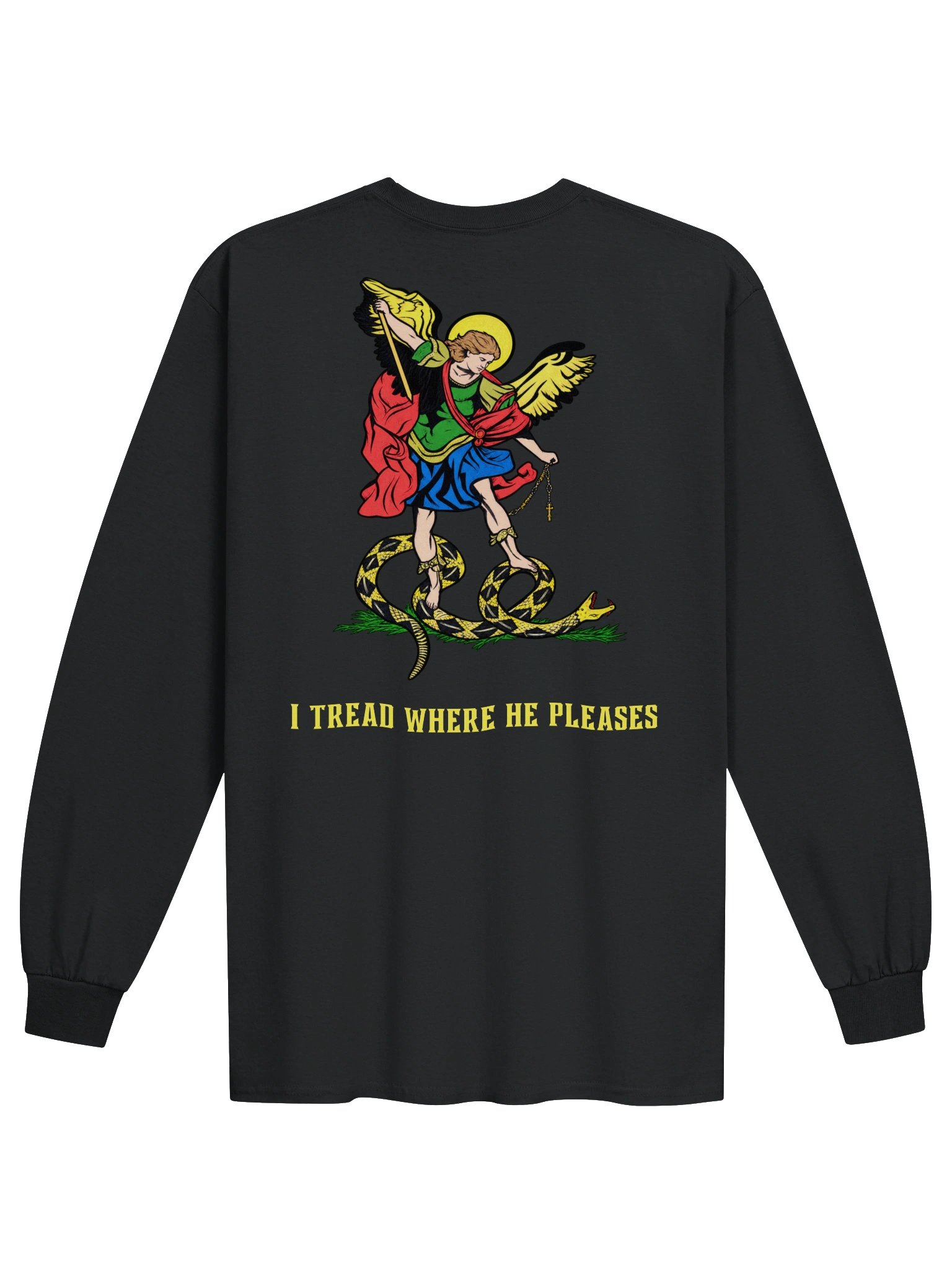Saint Michael 'I tread where He pleases' - Long Sleeve T-Shirt product image (1)