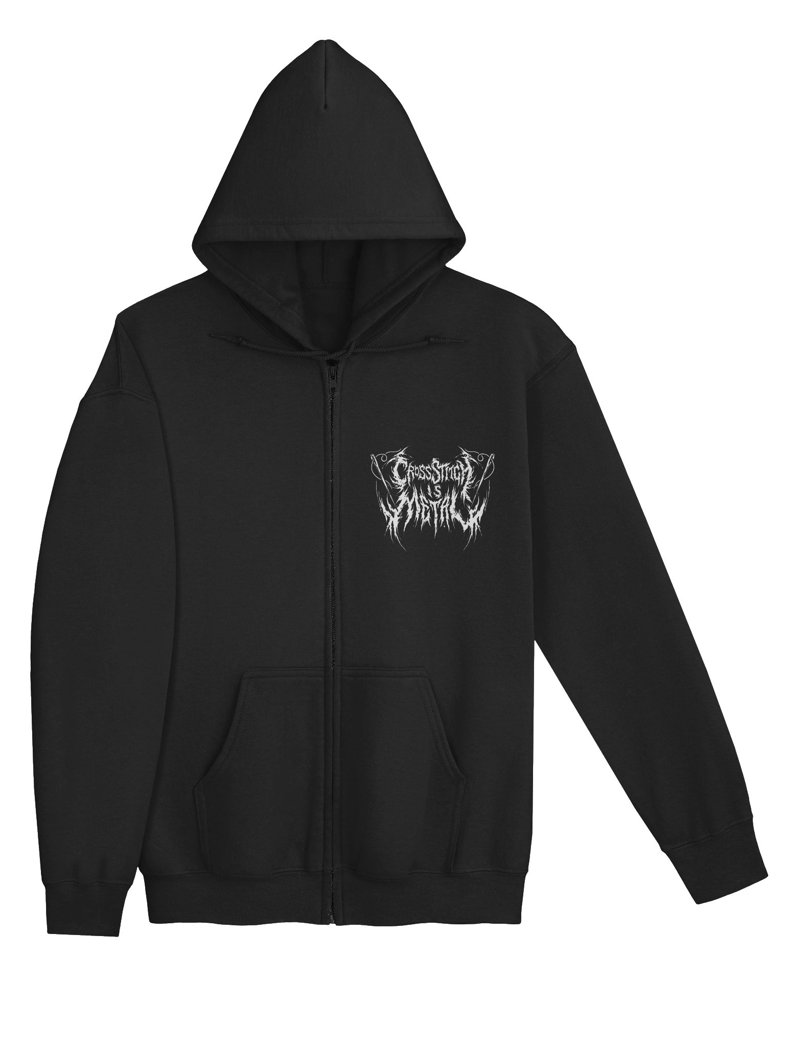 Cross Stitch Is Metal Zip Up Hoodie product image (3)