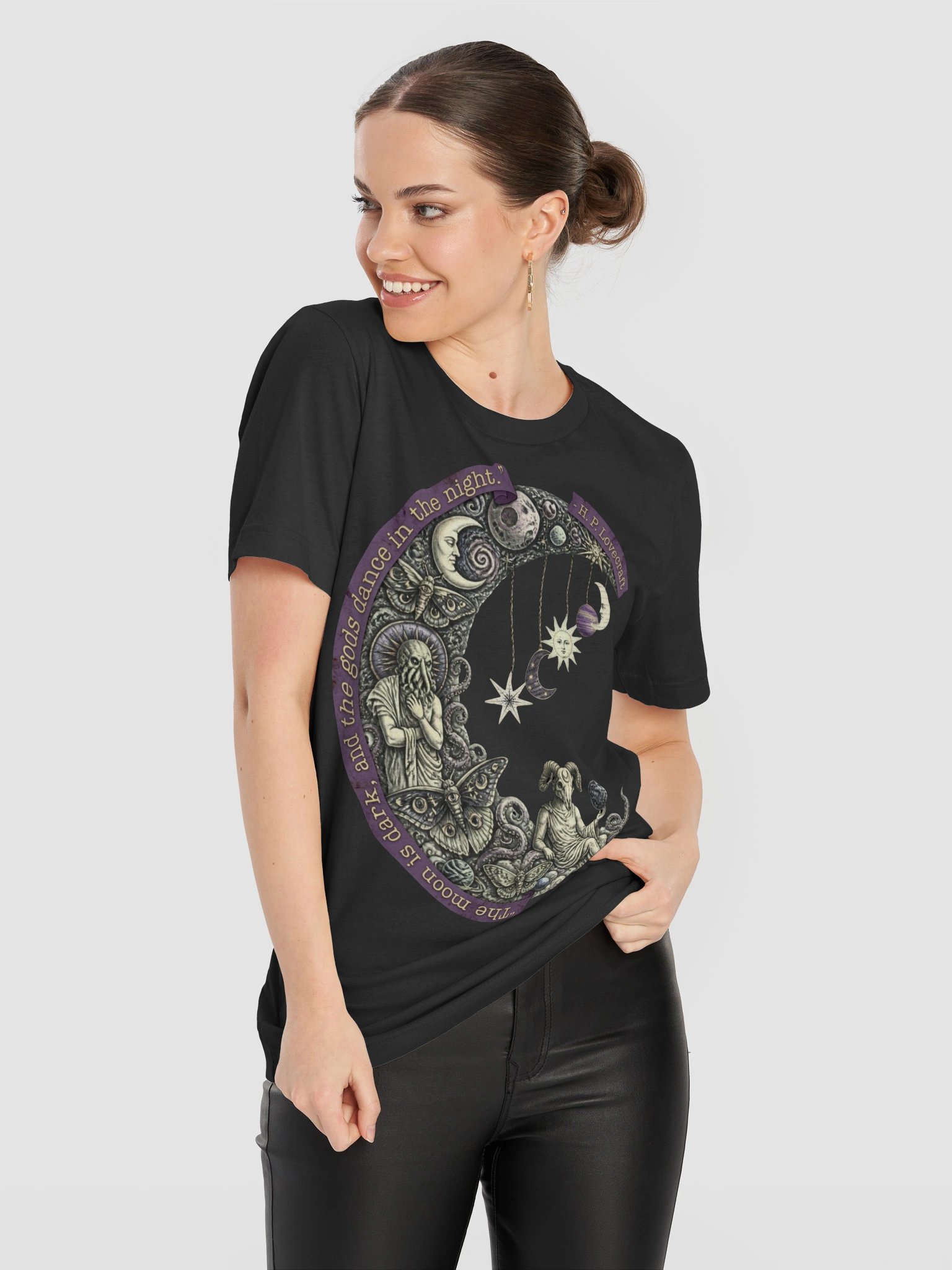 Lovecraft Moon Shirt, Cosmic Horror Whimsigoth Tee product image (12)