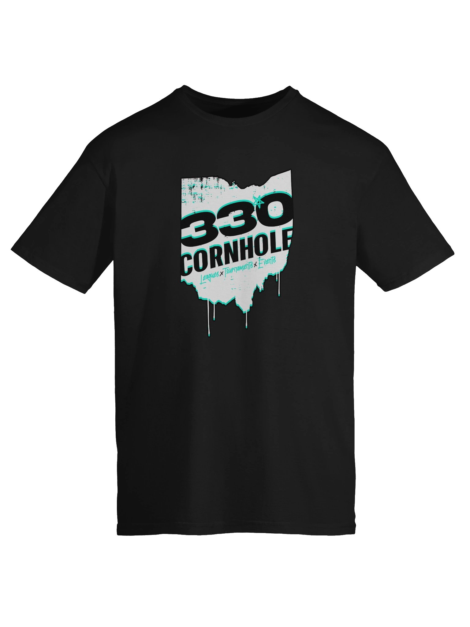 Gildan Softstyle 330 Cornhole Grunge State Outline T-Shirt - Front Logo product image (9)