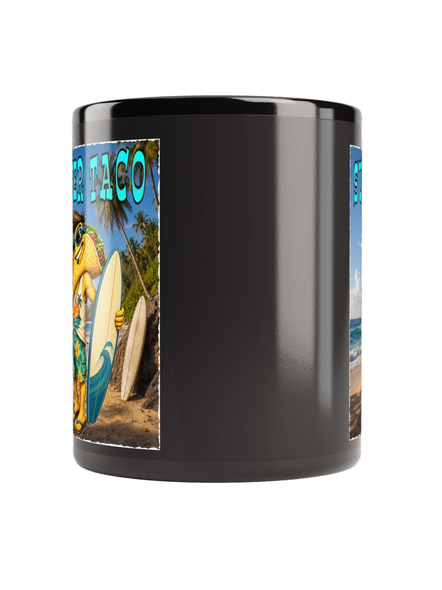 Surfer Taco Black Glossy Mug - The Taco family product image (4)