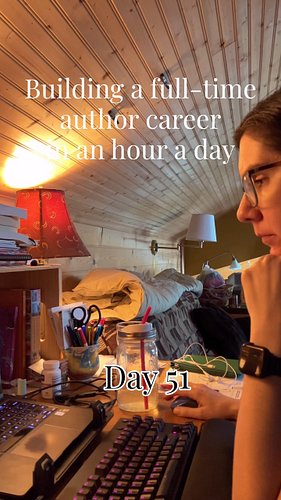Day 51 of building a full-time author career in an hour a day. Today: building a home for Book 17 on my website and in my sto...