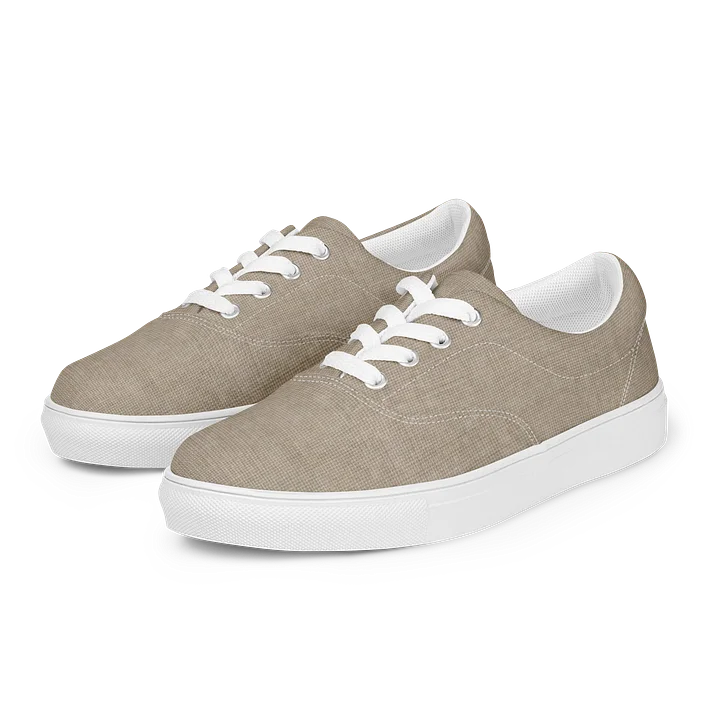 "Taupe" Women's Canvas Lace-Up Sneakers product image (2)