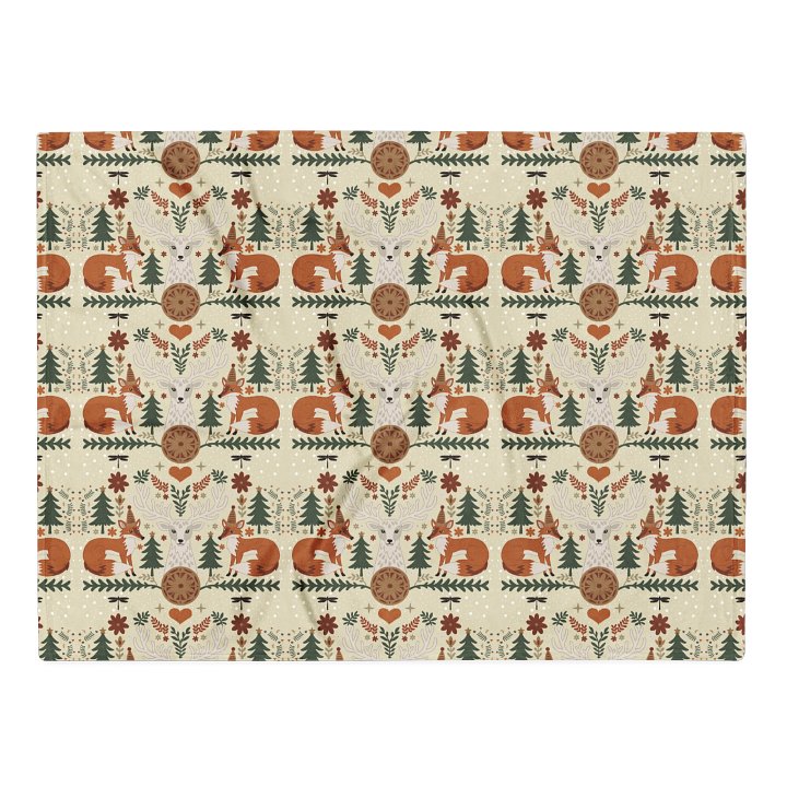 Fox and Stag Throw Blanket product image (1)