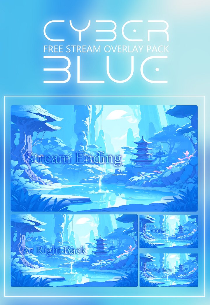 FREE Cyber Stream Overlay Animated, Blue Overlay Animated, Stream Overlay Animated product image (2)
