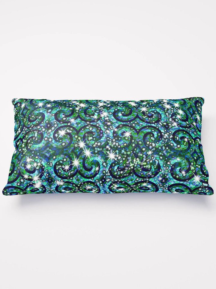 Blue Green Sparkle Swirl Throw Pillow product image (3)