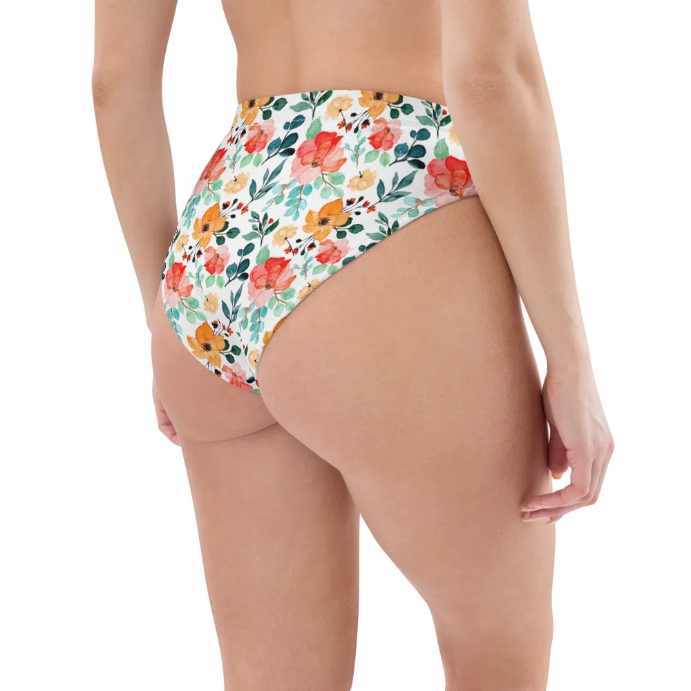 Watercolour Floral Pattern High Waisted Bikini Bottom product image (1)