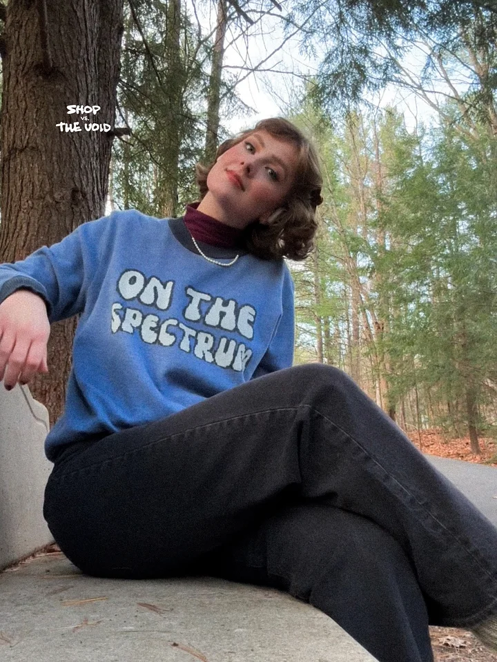 ON THE SPECTRUM (tri-tone groovy blue design) classic fit crewneck product image (2)