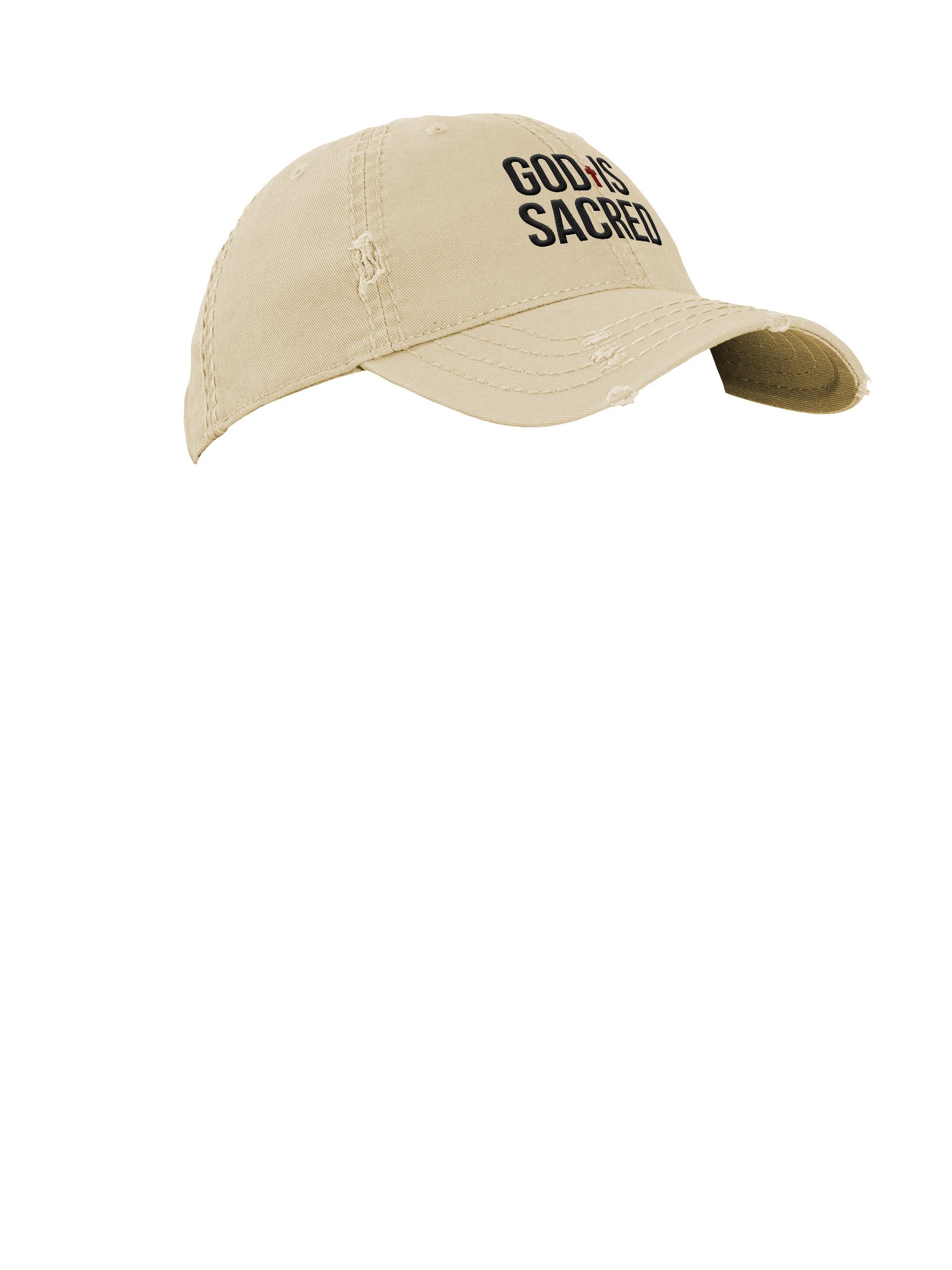 God Is Sacred - Distressed Dad Hat (Light) product image (7)